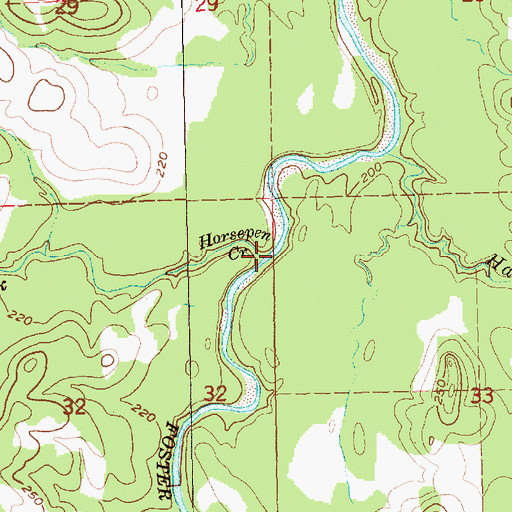Topographic Map of Horsepen Creek, MS