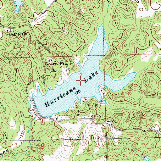 Topographic Map of Hurricane Lake, MS