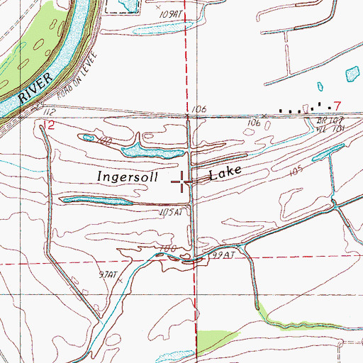 Topographic Map of Ingersoll Lake, MS