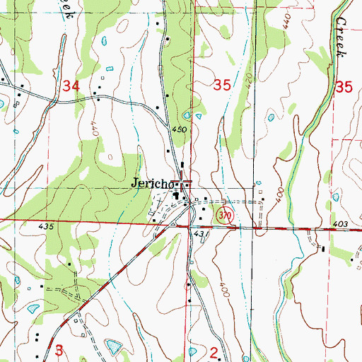 Topographic Map of Jericho, MS
