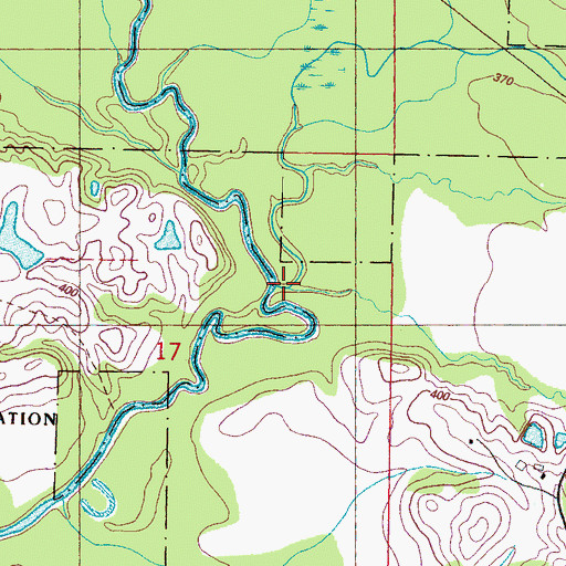 Topographic Map of Jones Creek, MS