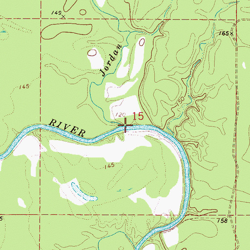 Topographic Map of Jordan Creek, MS