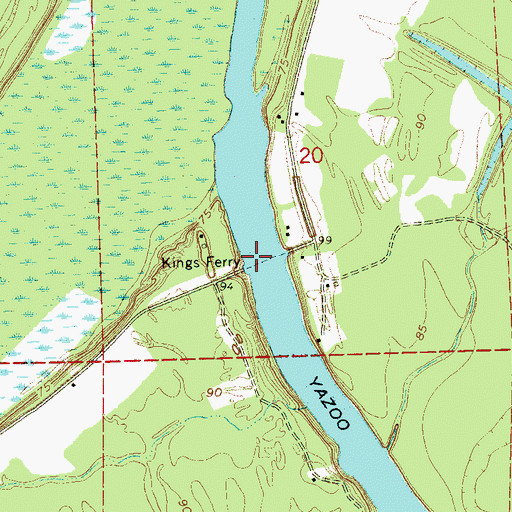 Topographic Map of Kings Ferry, MS