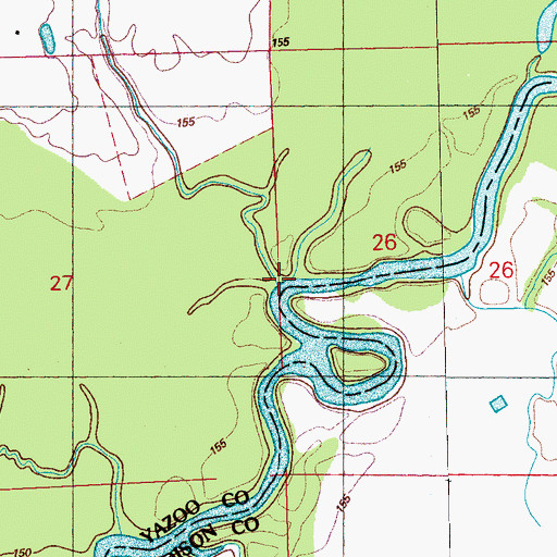 Topographic Map of Kirk Creek, MS