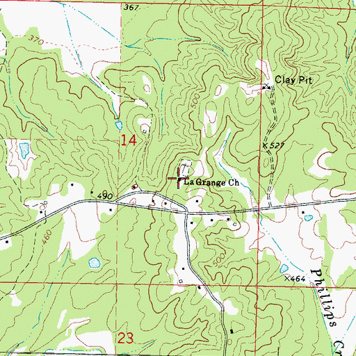 Topographic Map of La Grange Church, MS