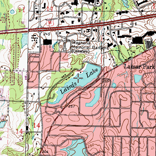 Topographic Map of Lairds Lake, MS
