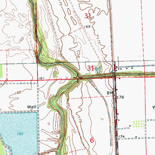 Topographic Map of Lake Bayou, MS