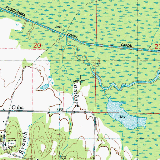 Topographic Map of Lambert Branch, MS