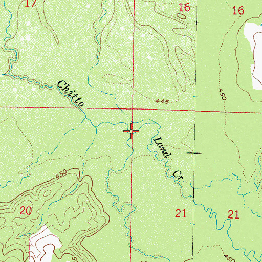 Topographic Map of Land Creek, MS