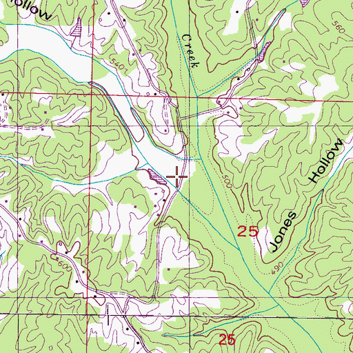 Topographic Map of Lewis Hollow, MS
