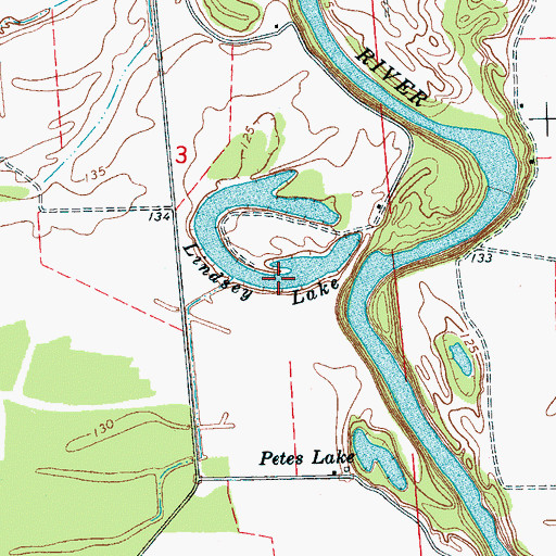 Topographic Map of Lindsey Lake, MS