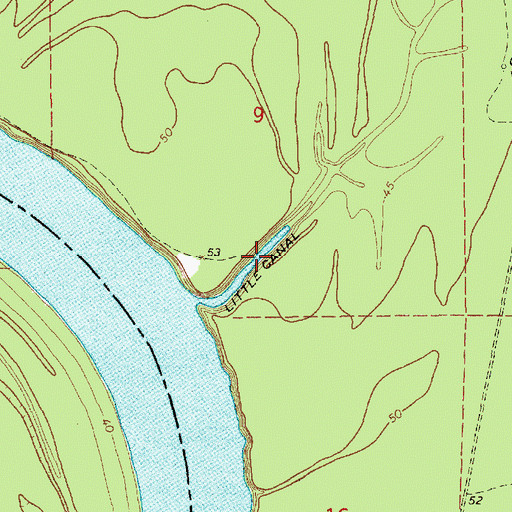 Topographic Map of Little Canal, MS