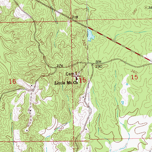 Topographic Map of Little Mount Church, MS