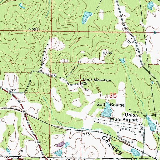Topographic Map of Little Mountain Church, MS