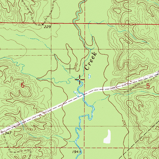 Topographic Map of Little Okatuppa Creek, AL