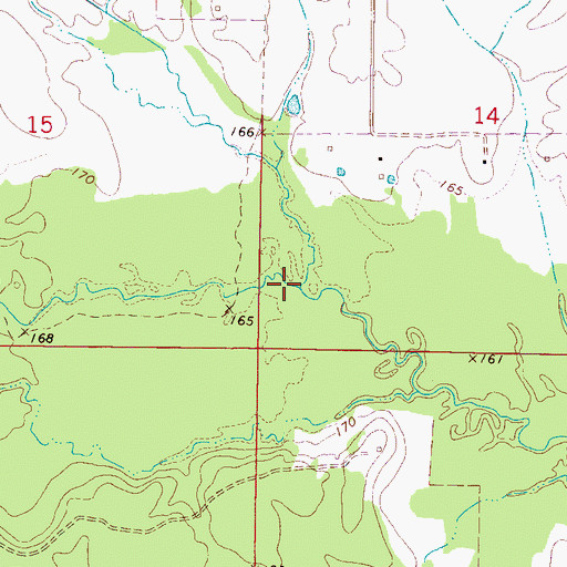 Topographic Map of Little Scooba Creek, MS