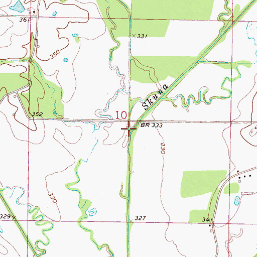 Topographic Map of Little Skuna Creek, MS