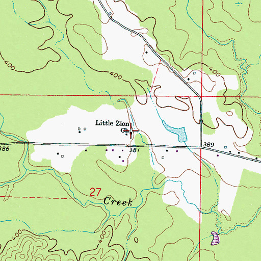 Topographic Map of Little Zion Church, MS