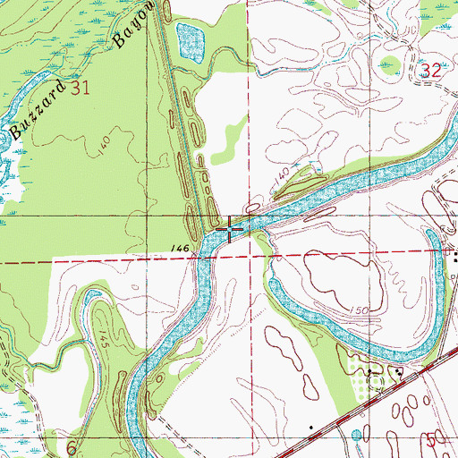 Topographic Map of Locopolis Cut-Off, MS