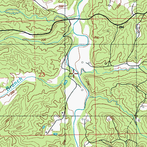 Topographic Map of Logan Branch, MS