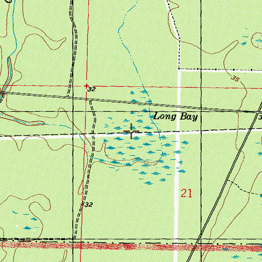 Topographic Map of Long Bay, MS