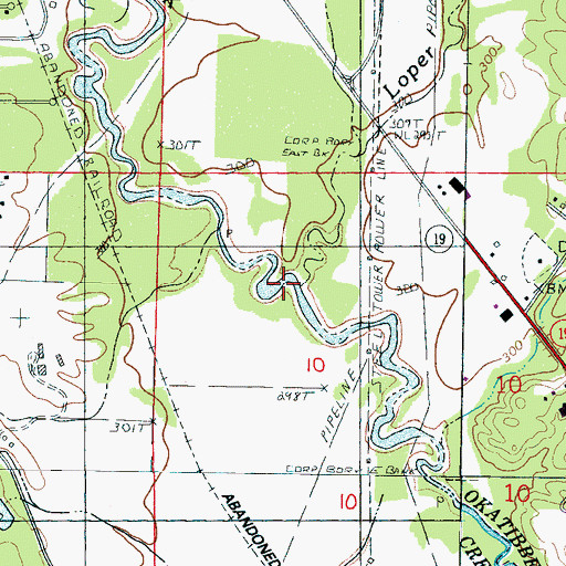 Topographic Map of Loper Creek, MS