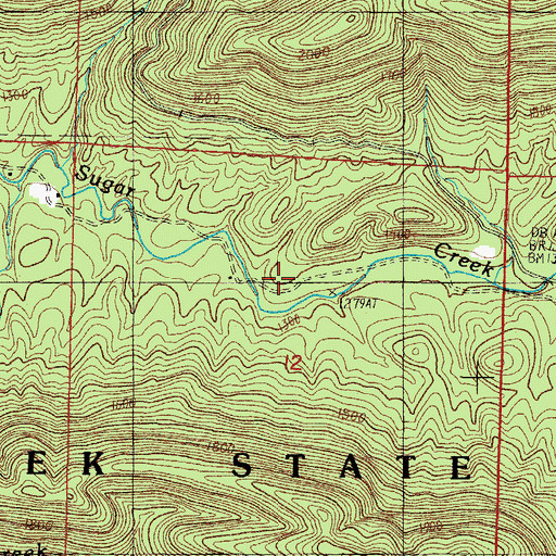 Topographic Map of Sugar Creek School (historical), AR