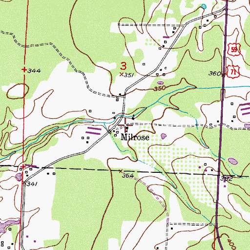 Topographic Map of Melrose School (historical), AR