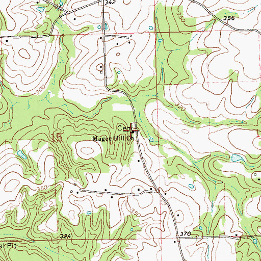 Topographic Map of Magee Hill Church, MS