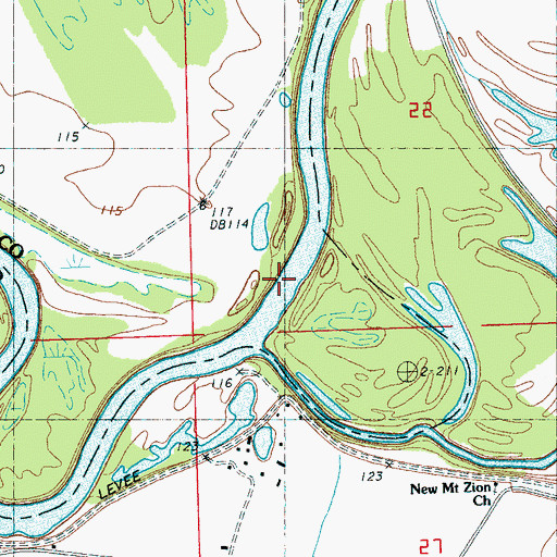 Topographic Map of Marksville B Cut-Off, MS