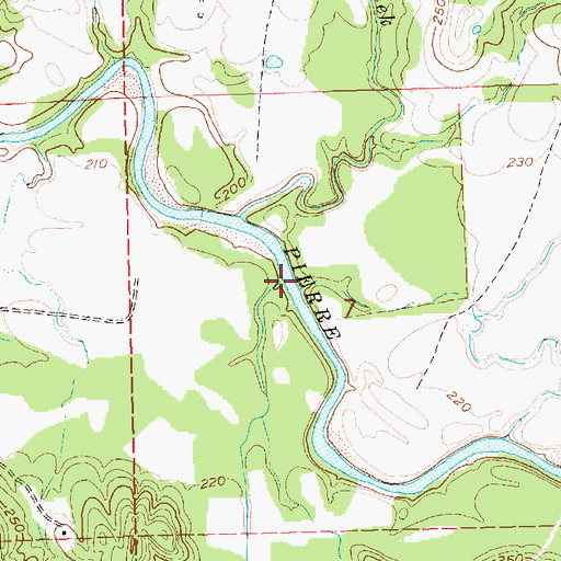 Topographic Map of Martin Branch, MS
