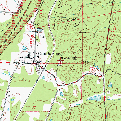 Topographic Map of Marvin Hill Church, MS