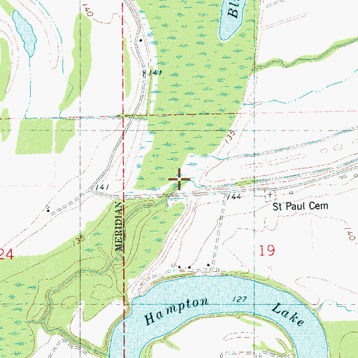 Topographic Map of Matthews Bayou, MS
