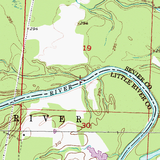Topographic Map of Stallion Ford, AR