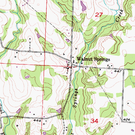 Topographic Map of Walnut Springs School (historical), AR