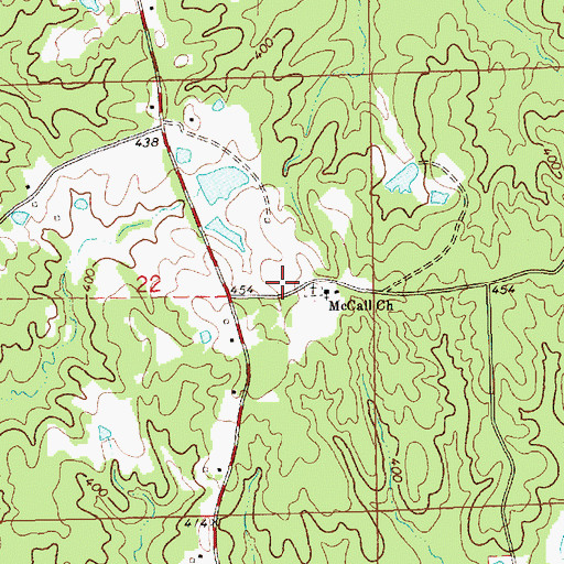 Topographic Map of McCall Church, MS