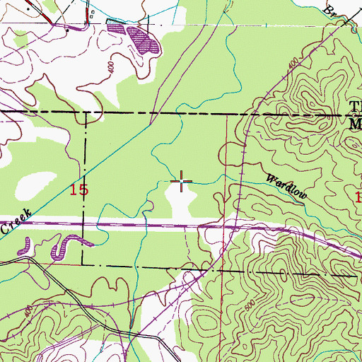 Topographic Map of McMinn Branch, MS