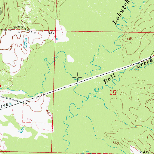Topographic Map of McQuirter Creek, MS