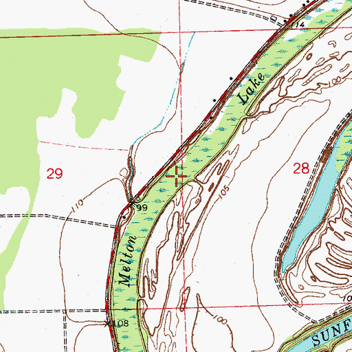 Topographic Map of Melton Lake, MS