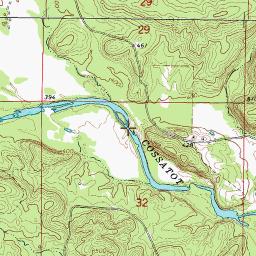 Topographic Map of Rolling Shoal Ford, AR