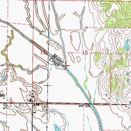 Topographic Map of Miller Creek, MS