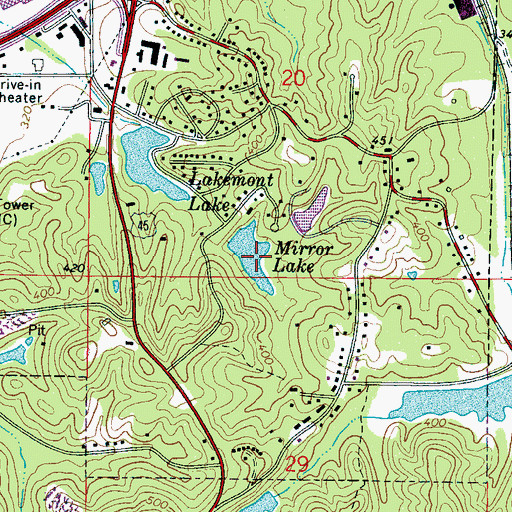 Topographic Map of Mirror Lake, MS