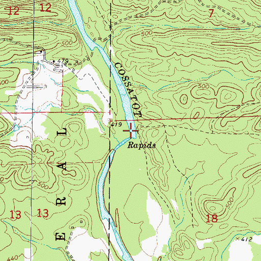 Topographic Map of Flanagan Ford, AR