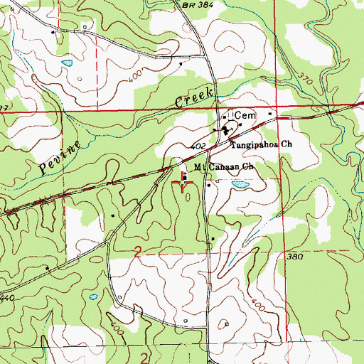 Topographic Map of Mount Canaan Church, MS