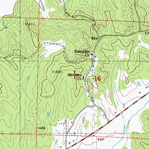 Topographic Map of Mount Olive Church, MS