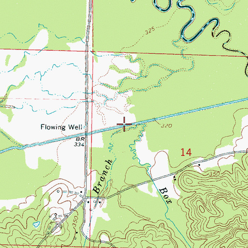Topographic Map of Murphy Branch, MS