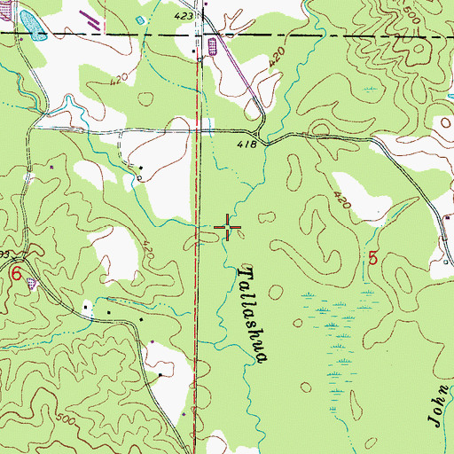 Topographic Map of Nelson Creek, MS