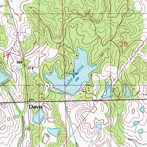 Topographic Map of Lake Neoma, MS