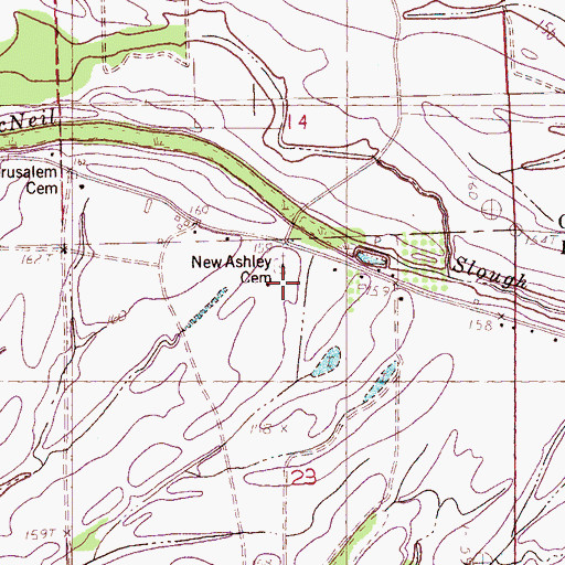 Topographic Map of New Ashley Church, MS