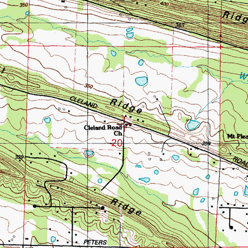 Topographic Map of Cleland Road Church, AR